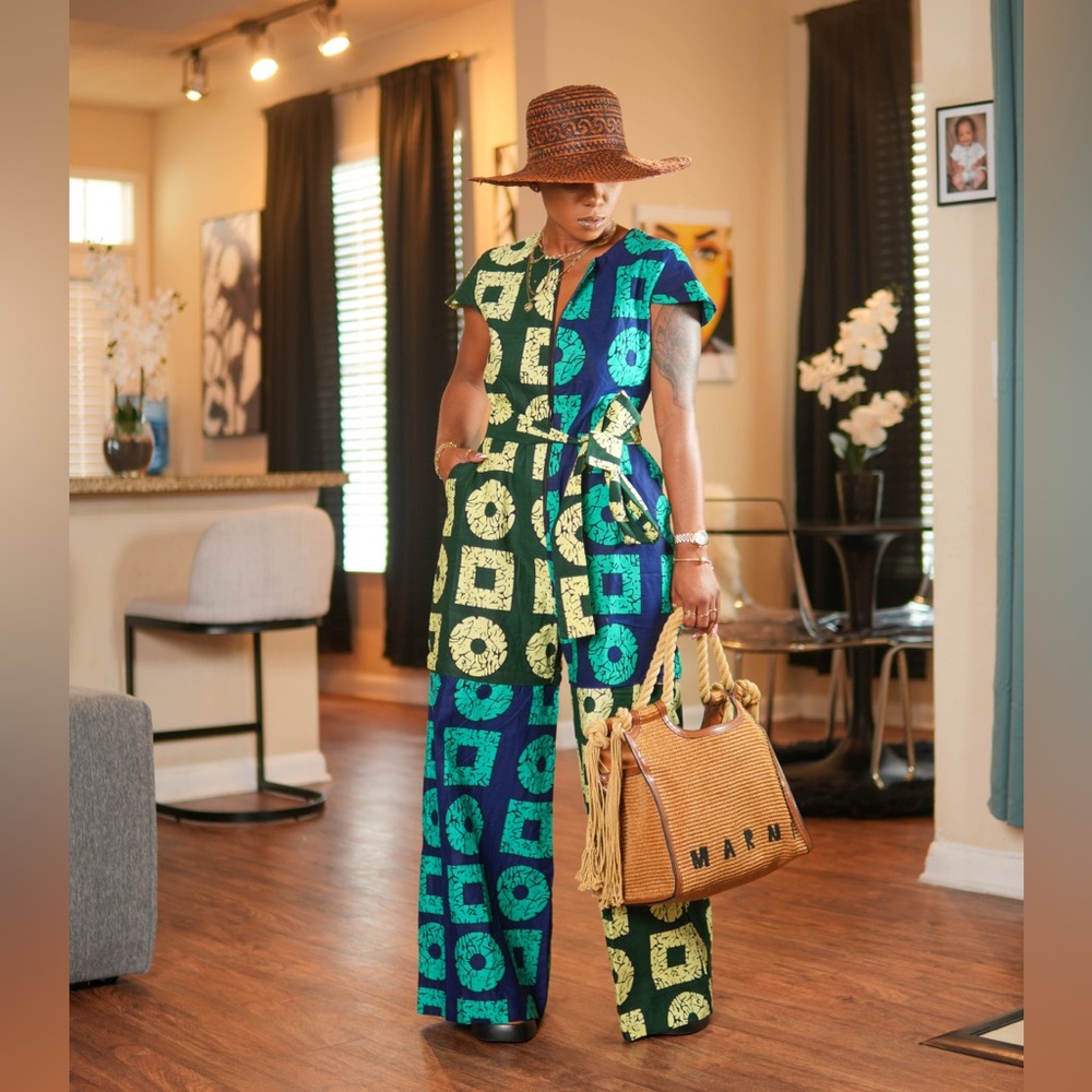 Stylish Green and Blue Jumpsuit Purchase but NEVER WORN!!!